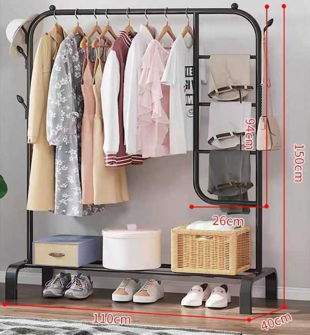 

Вешалка-стойка для одежды и обуви с крючками напольная Loft Rack 150х110х40 см
