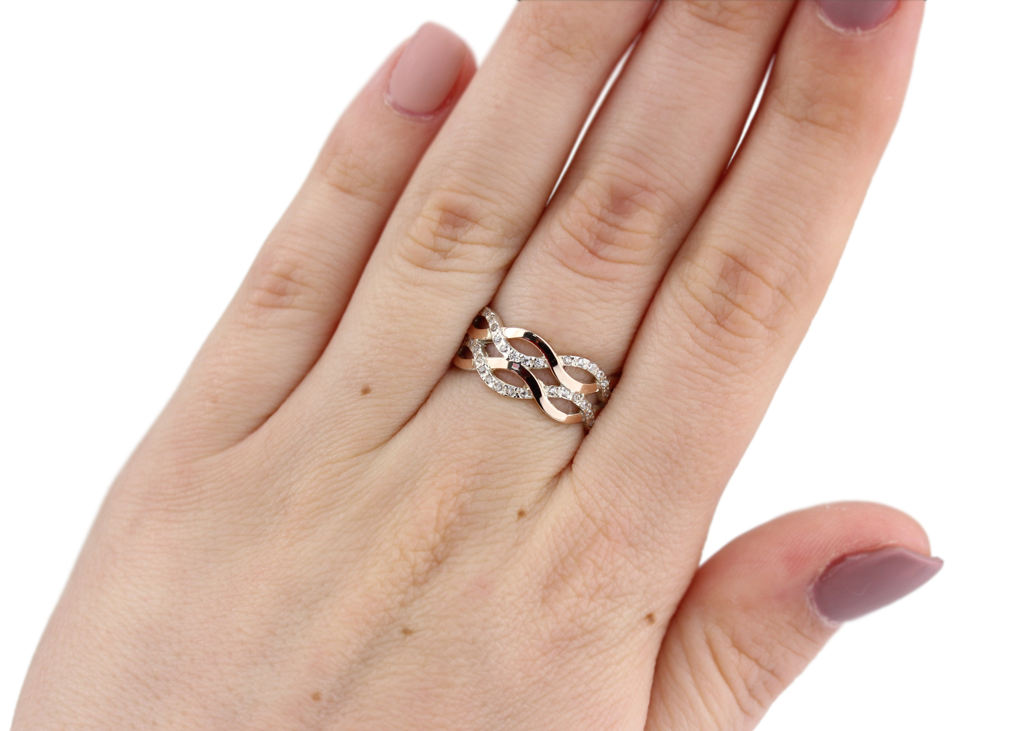 

Кольцо серебряное с золотом и цирконием 0238.10к, 18 размер