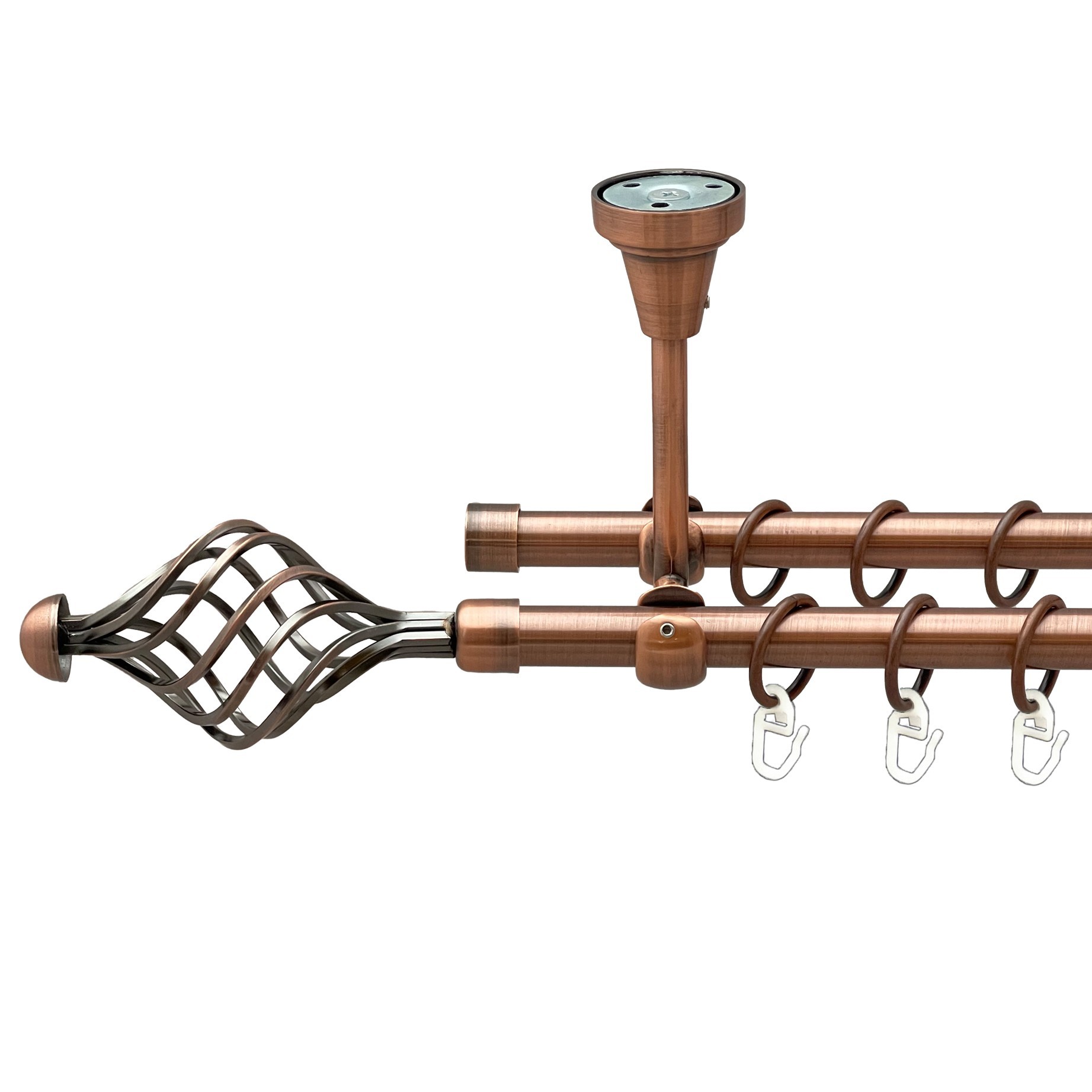 

Карниз Orvit Арезо металевий дворядний відкритий до стелі гладка труба кільце металеве Мідь 16\16 мм 200 см (00-00020045)