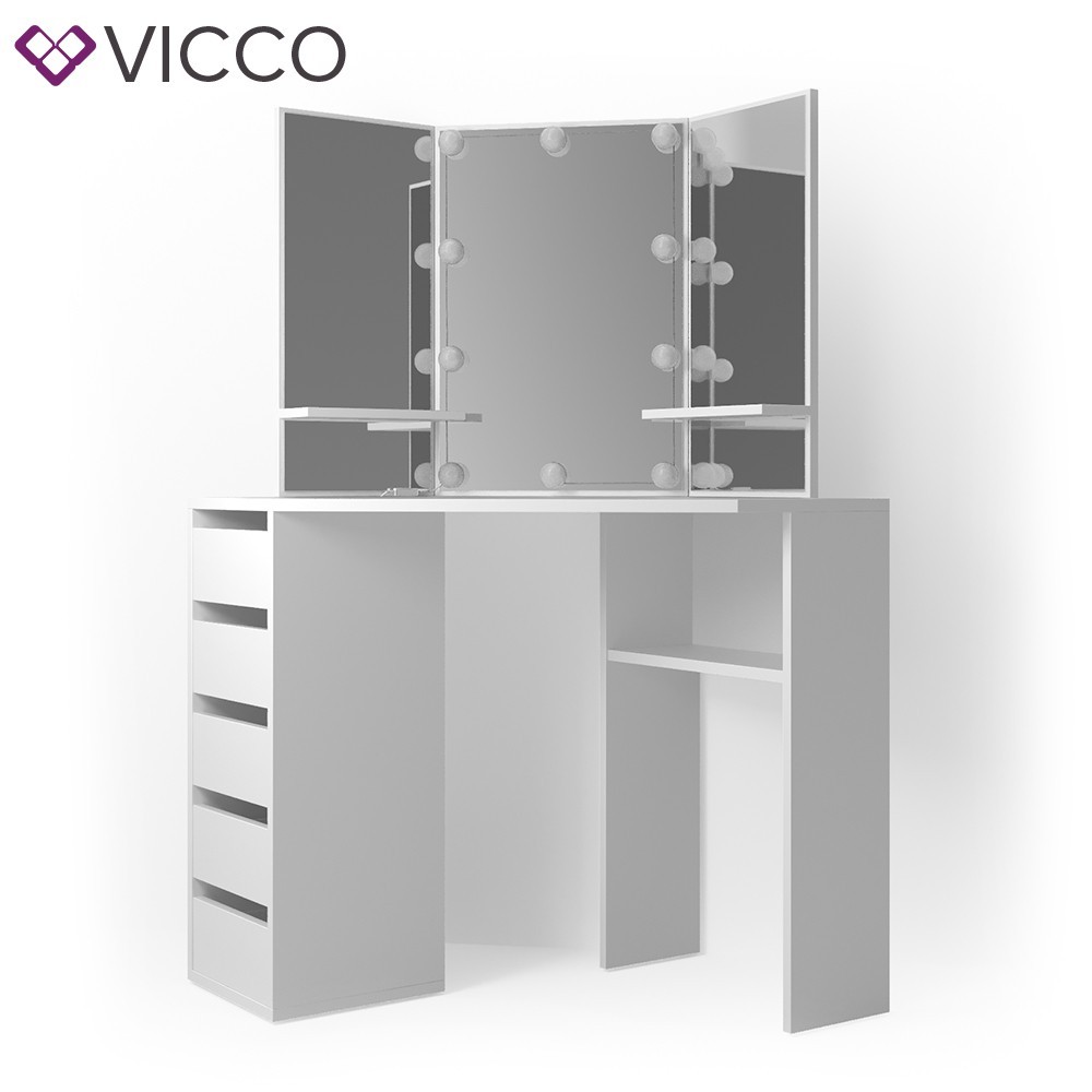 

Угловой трельяж Vicco Arielle с подсветкой, белый