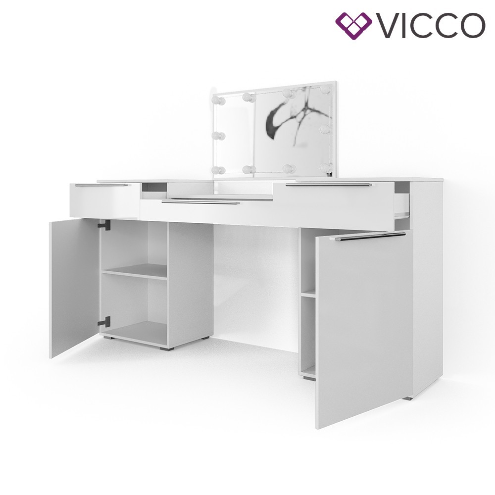 

Туалетный столик Vicco Lilli с подсветкой, белый глянец