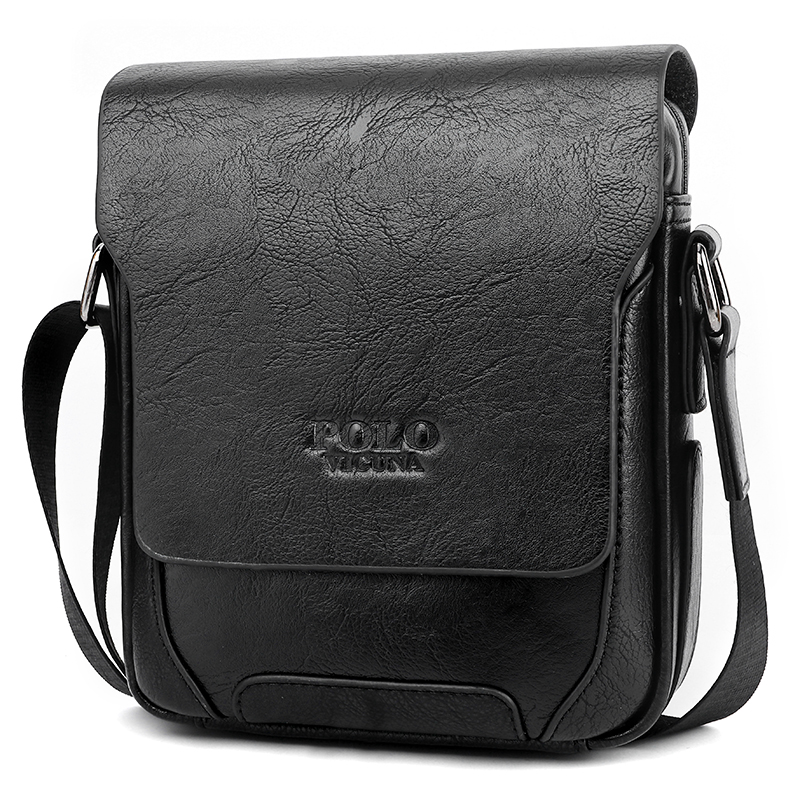 

Сумка мужская PU-кожаная 20*18*6 см Polo черный