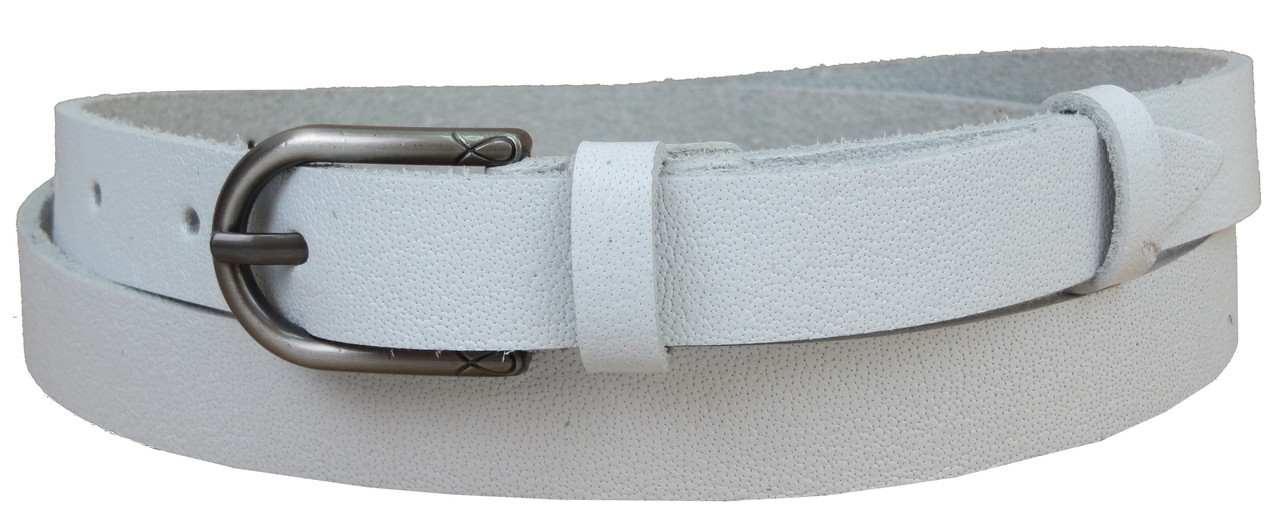 

Женский кожаный ремень 110-130х2 см Skipper Белый