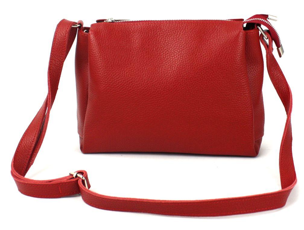 

Женская кожаная сумка 31,5х19,5х9 см Borsacomoda Красный
