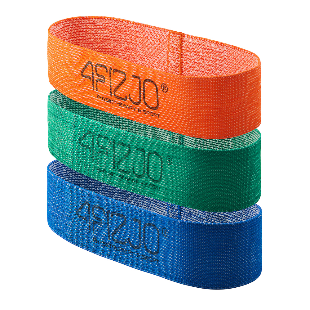 

Резинка для фитнеса и спорта тканевая 4FIZJO Flex Band 3 шт 1-15 кг 4FJ0126