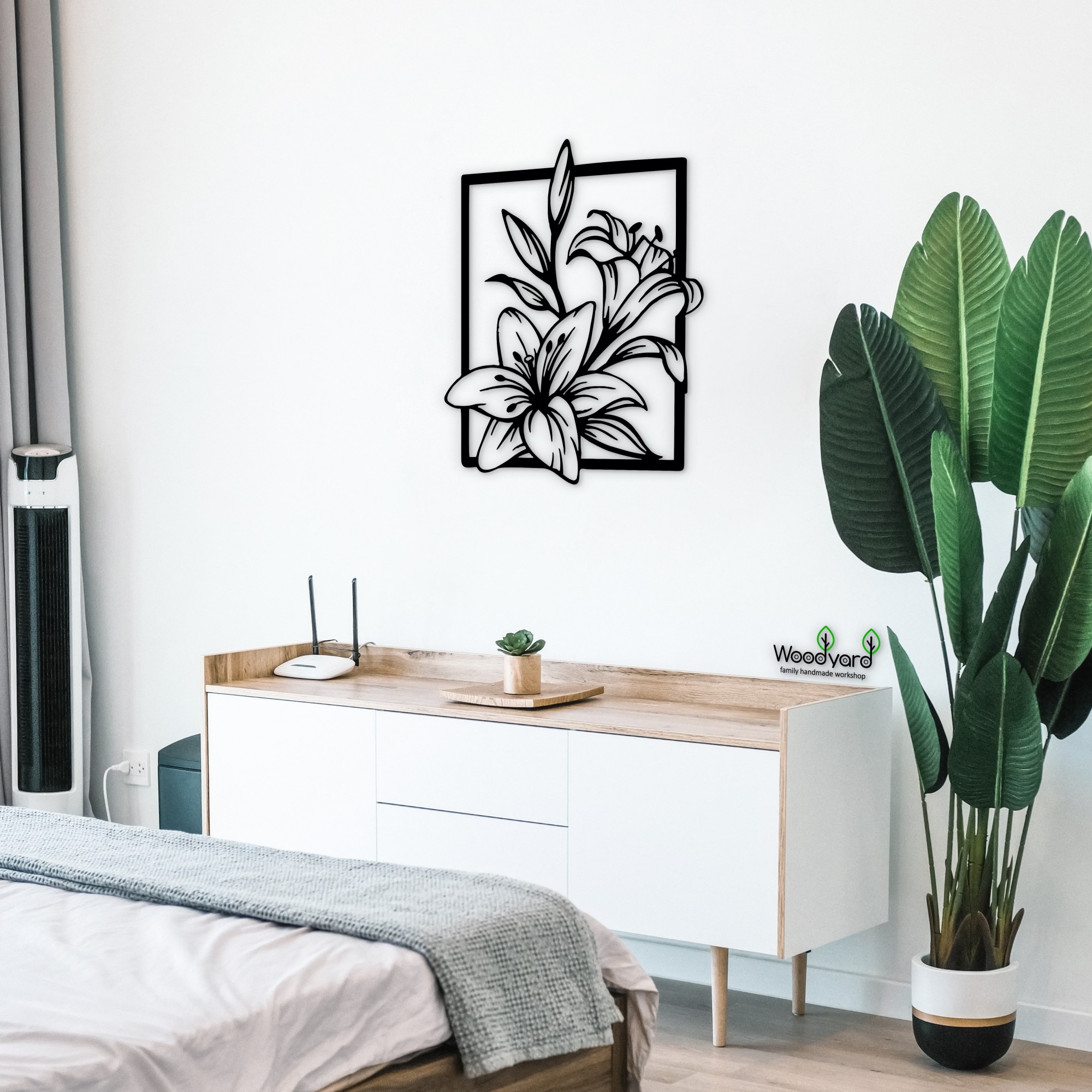 

Панно из дерева Woodyard лилия 40х45 см чёрное 0127 1 2