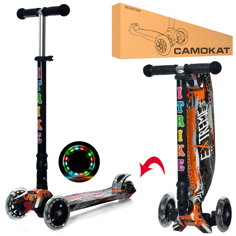 

Самокат iTrike MAXI JR 3-003-1-WP10 принт черный
