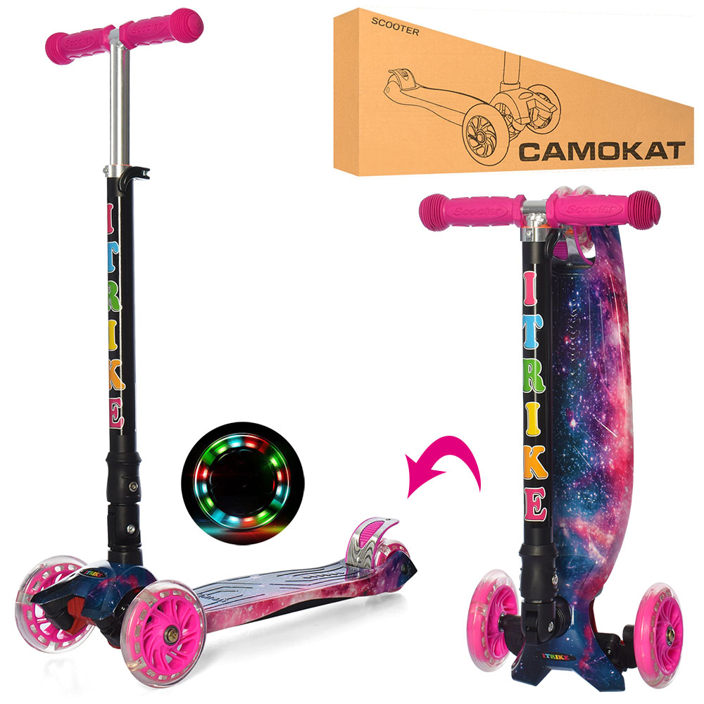 

Самокат iTrike MAXI JR 3-003-1-WP1 принт розовый