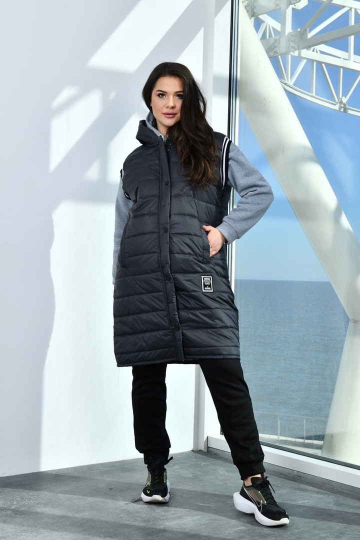 

Жилетка женская демисезонная Sofia GL-3262 Графит, Жилетка женская демисезонная Sofia GL-3262 Графит, 50-52