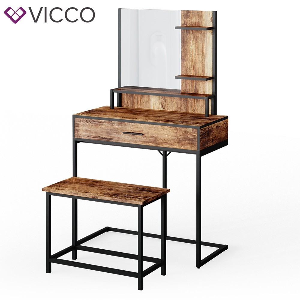 

Туалетный столик лофт Vicco Fyrk Simple, со скамейкой