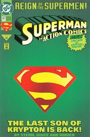

Action Comics #687 Cover B Collectors Edition Die-cut W Poster Cover