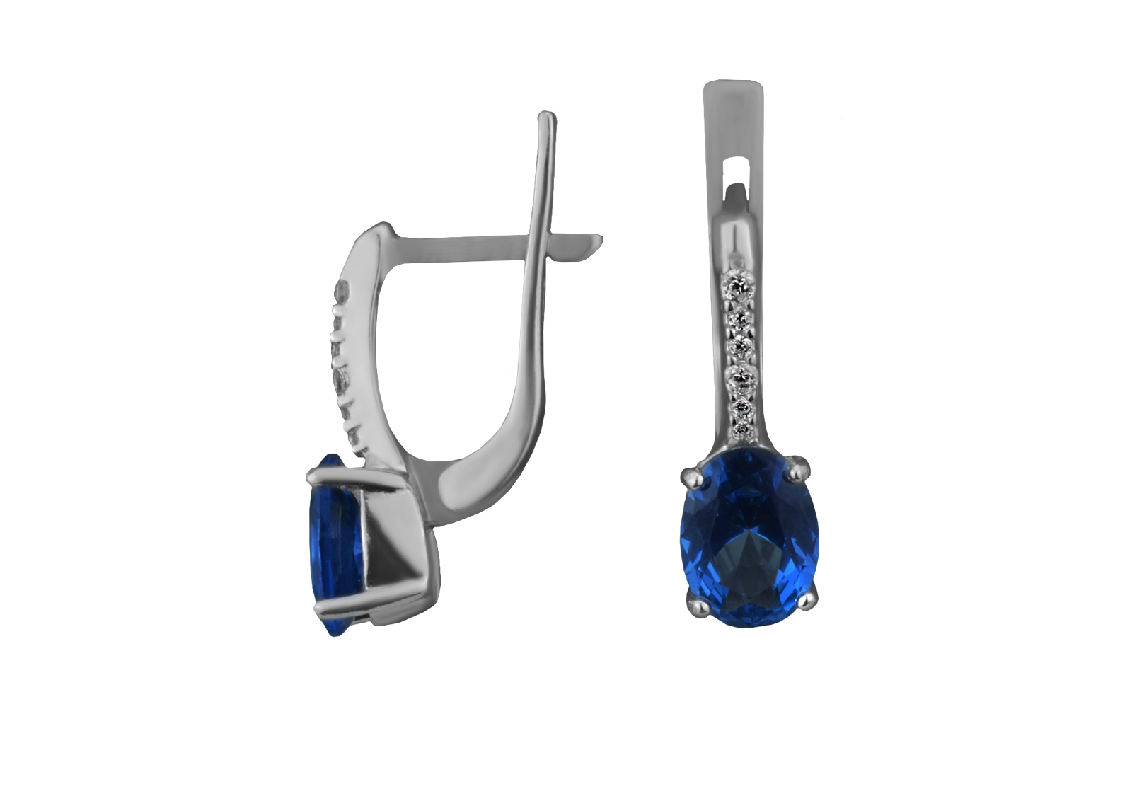 

Серьги серебряные с кварцем London blue Красочность 2923/9р QLB
