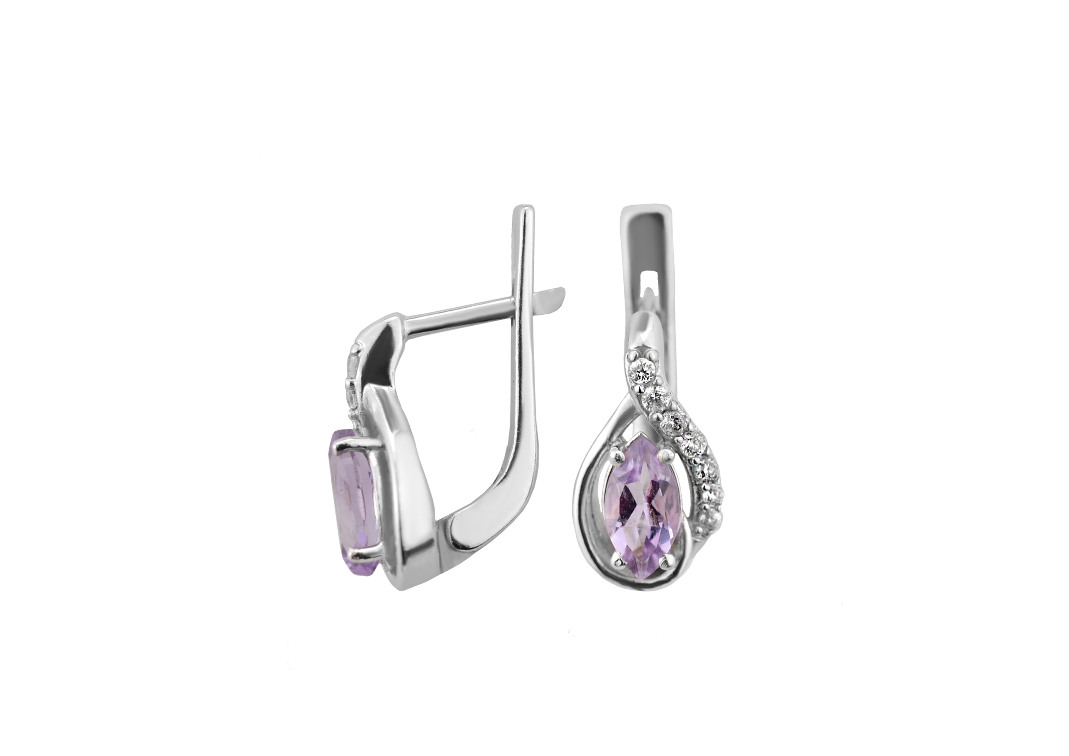 

Серьги серебряные с натуральным аметистом Дорис 2516/9р аметист