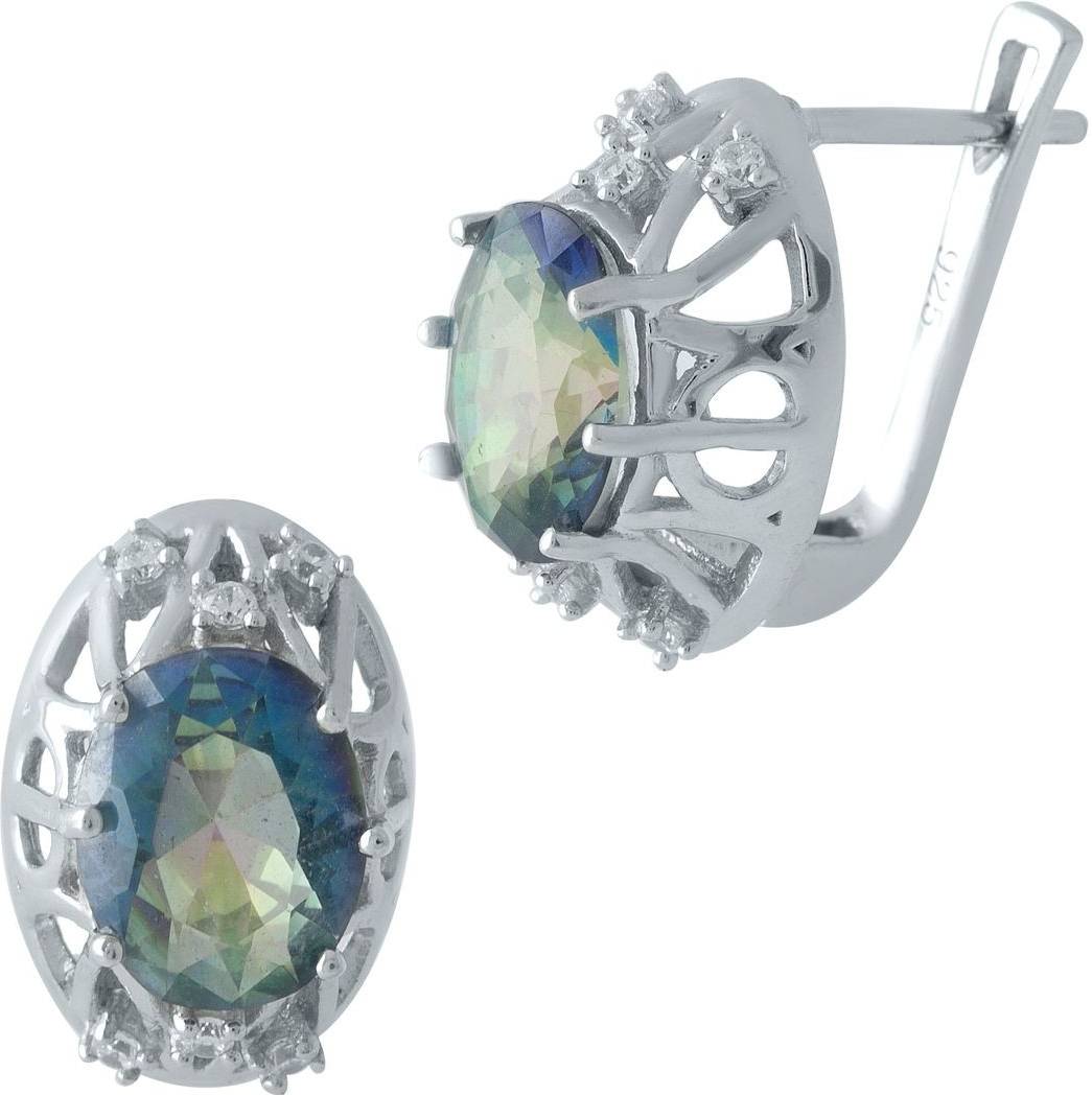 

Серебряные серьги SilverBreeze с натуральным мистик топазом 1972533, размер