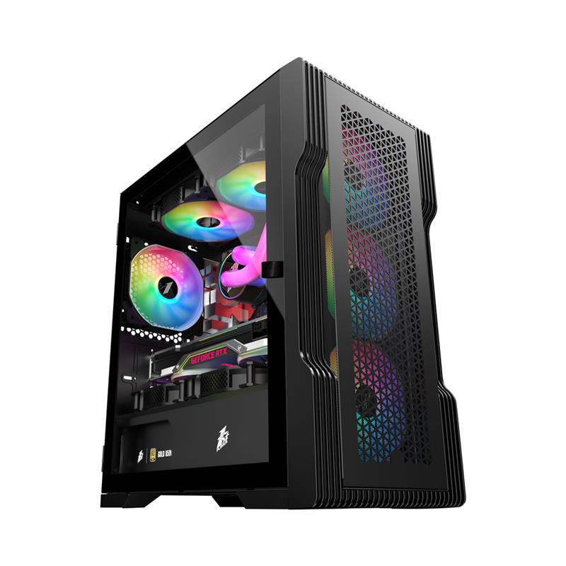 

Корпус 1stPlayer T3-4F1-BK Black без БП