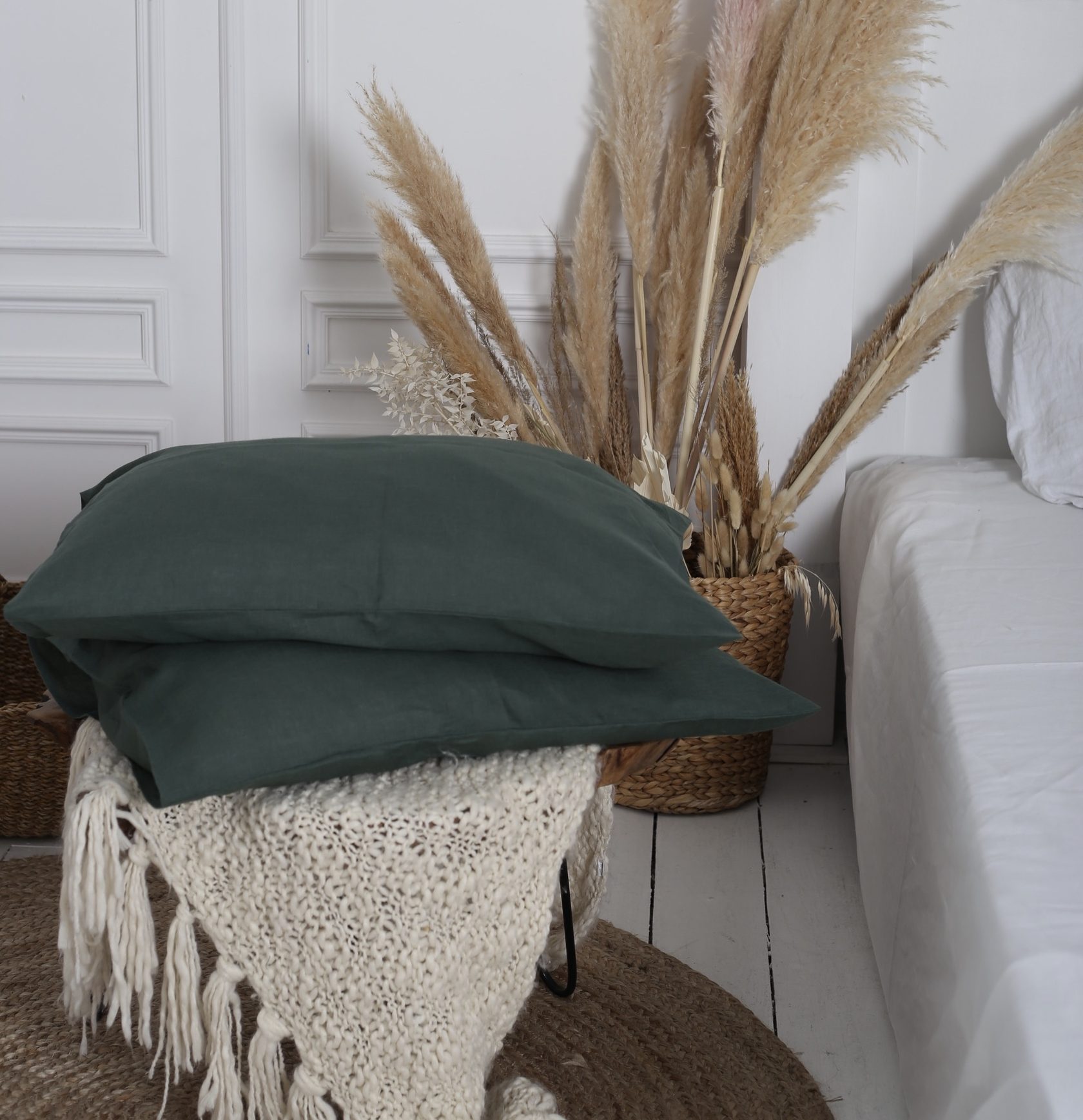 

Крафтова наволочка Luxury Linen з запахом льон 60*70 см 2шт Green Forest