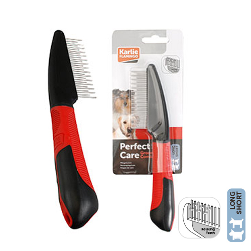 

Расческа для собак универсальная Comb Rotating SH/L с вращающимися зубцами разной длины, 29 зубцов, Karlie-Flamingo