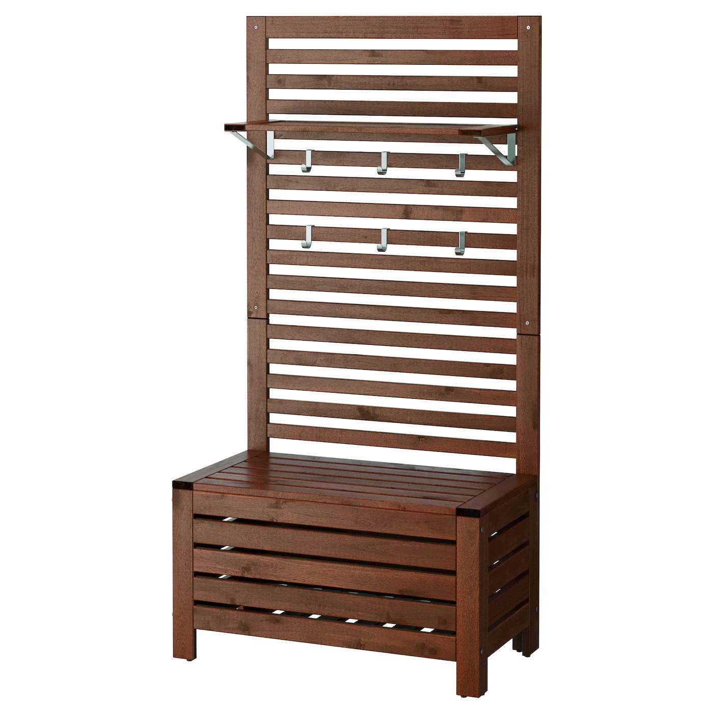 

Садова лава + панель/полиця APPLARO IKEA 199.174.02 коричневий