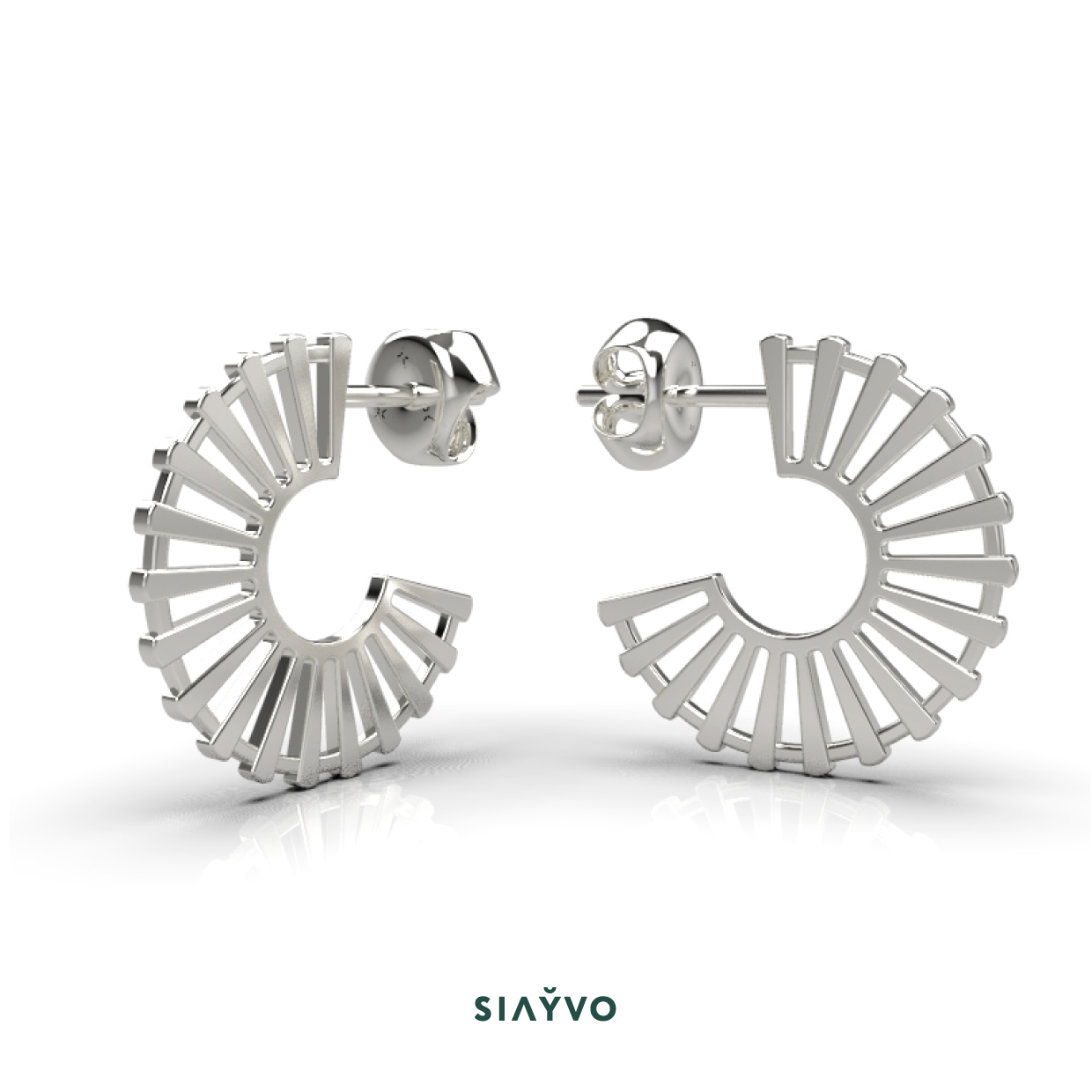 

Серьги Круги из серебра 925 пр Siayvo