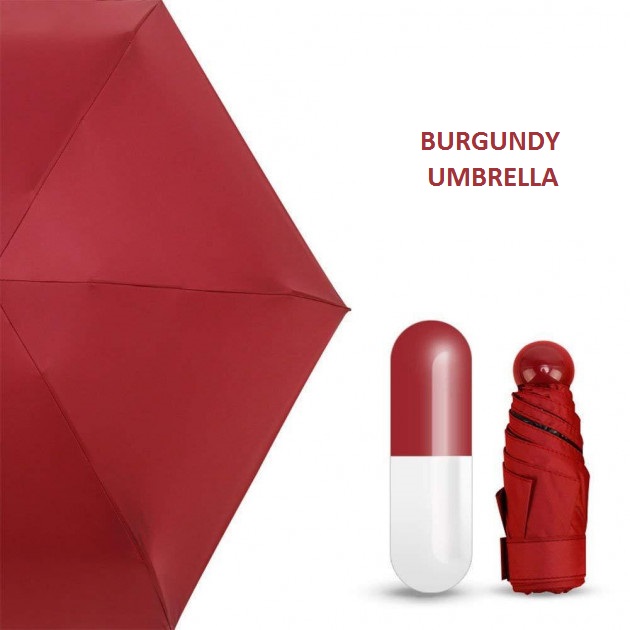 

Мини зонт капсула в чехле Capsule Umbrella Designer Burgundy