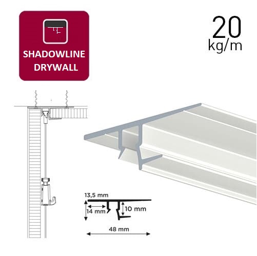 

Профіль для підвісу картин Artiteq Shadowline Drywall 250см білий 05.08400