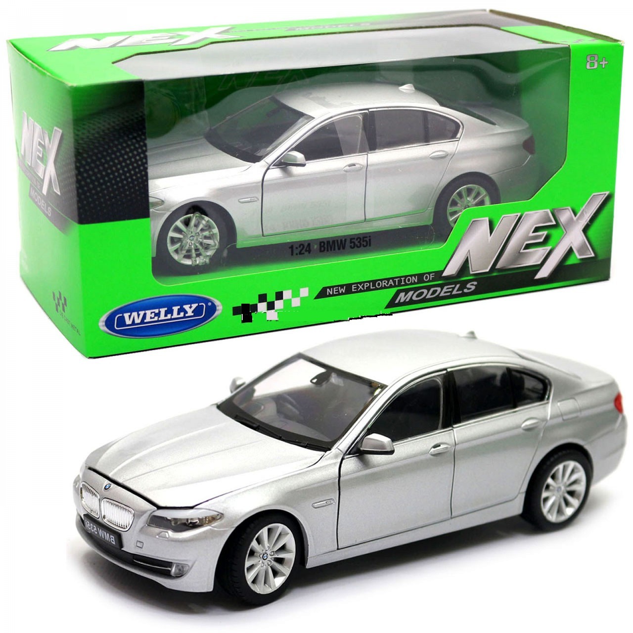 

Коллекционная металлическая машинка БМВ BMW 535i в масштабе 1:24 Серебрянная WELLY