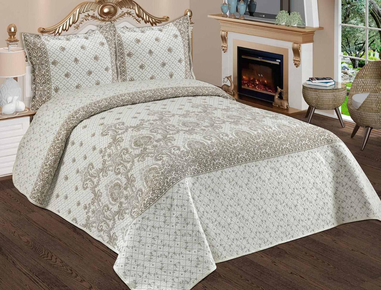 

Покрывало жаккардовое 240*260 с наволочками 50х70 Moda Box Vera Kahve