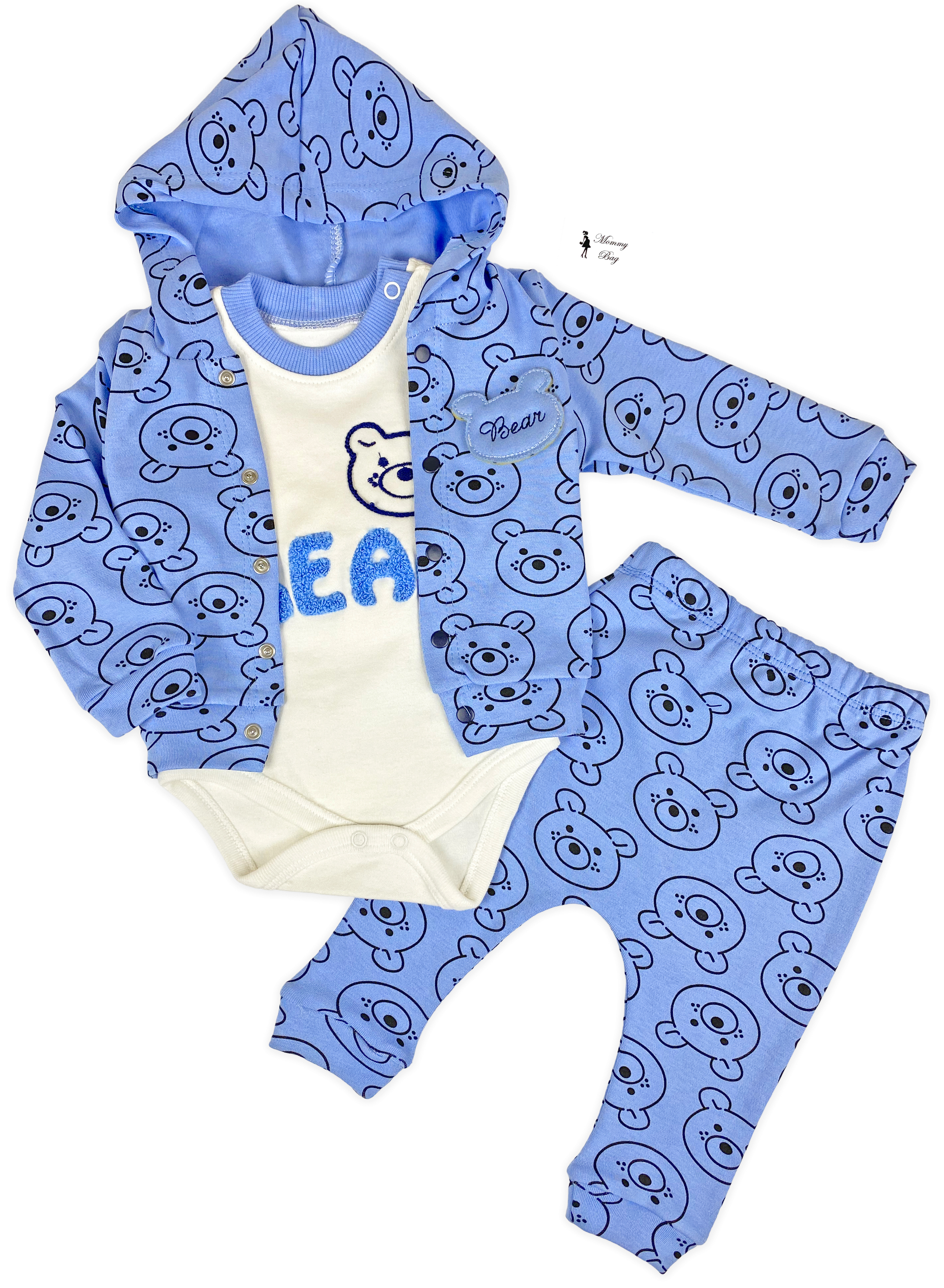 

Костюм 3 ед. RoyalBaby Мишка Синий 68 (3-9 мес)