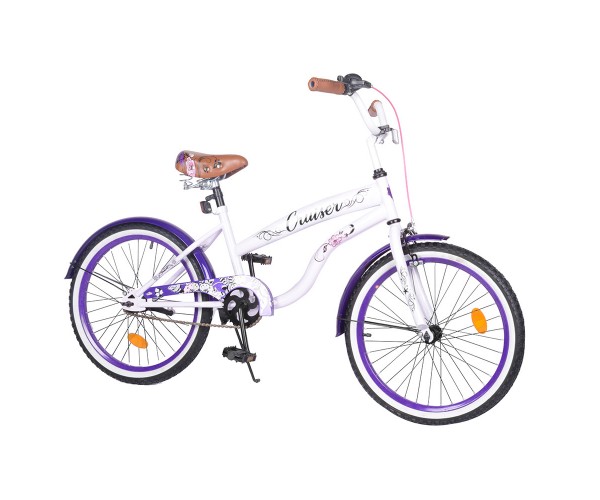 

Двухколесный велосипед Tilly CRUISER 20", Бело-фиолетовый
