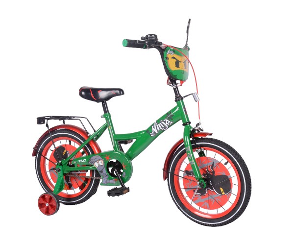

Двухколесный велосипед Tilly Ninja T-216216/1 16", Зеленый