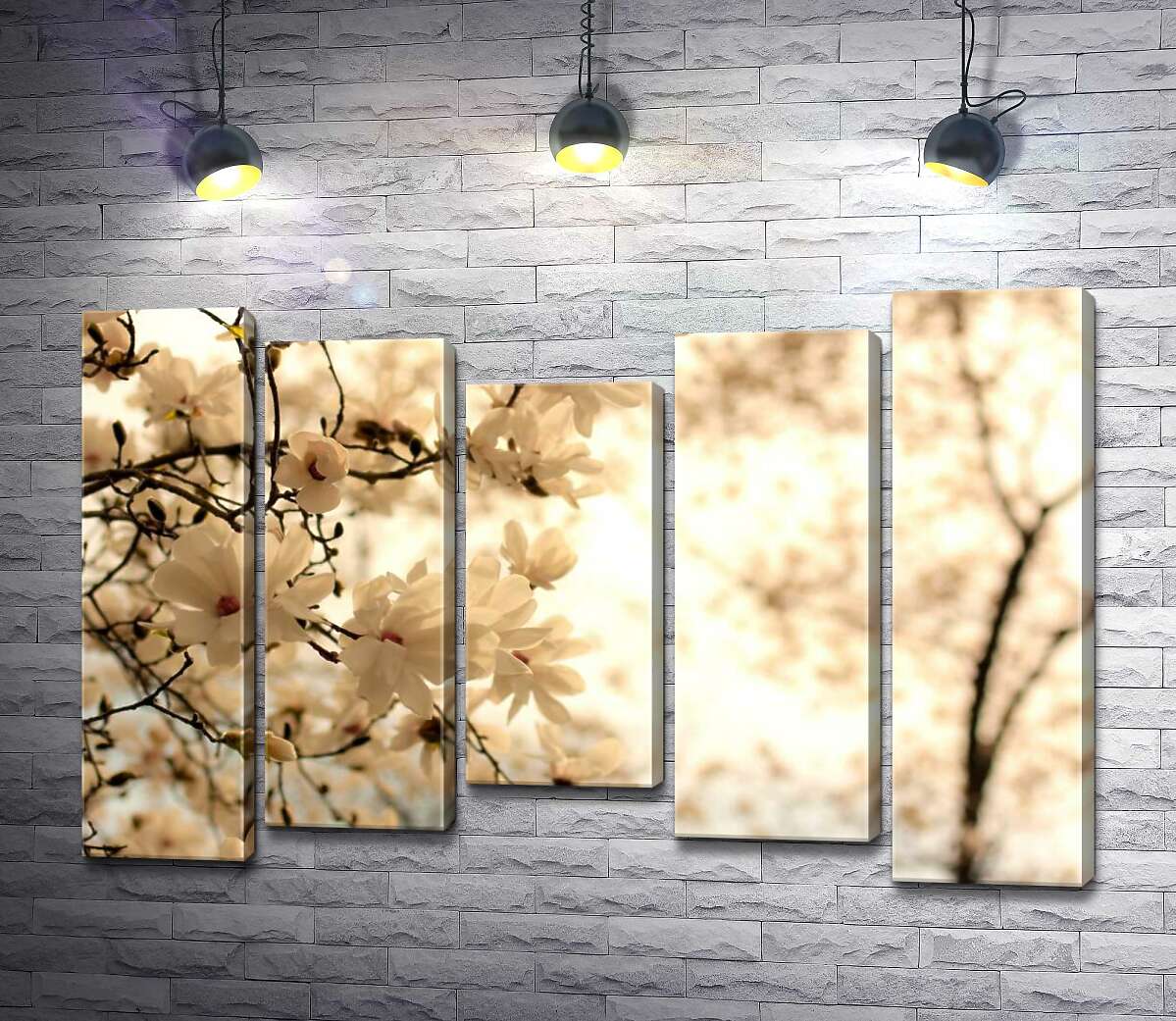 

Модульная картина ArtPoster Весна пришла в сад пышнолистых магнолий 130x88 см Модуль №28