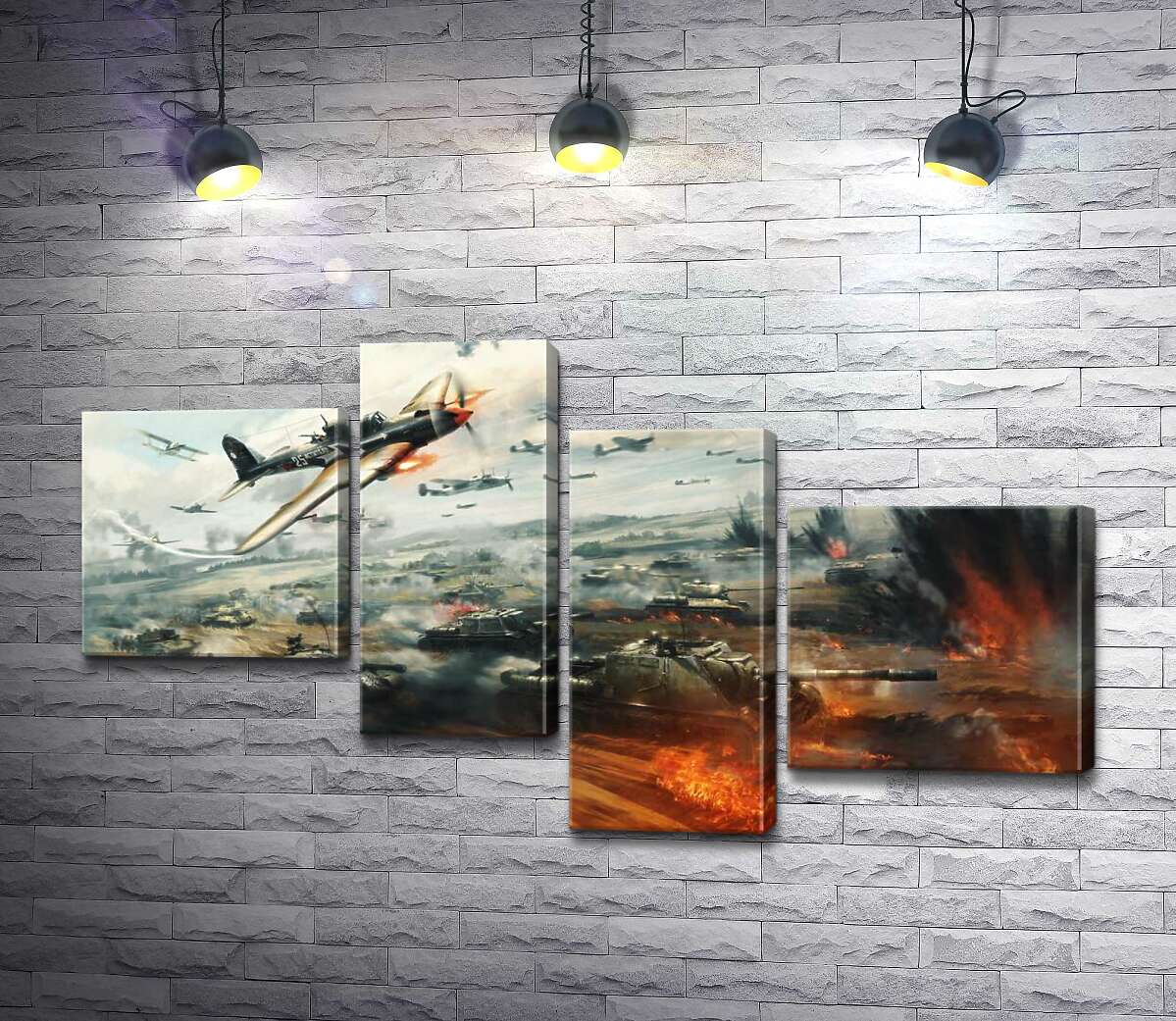 

Модульная картина ArtPoster В аду танкового и авиационного сражения 100x57 см Модуль №20