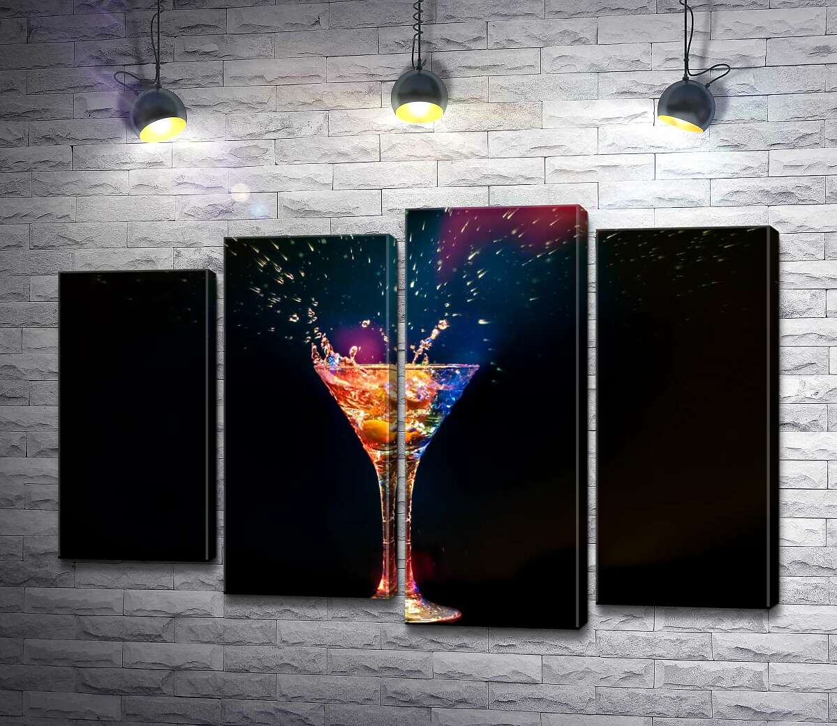 

Модульная картина ArtPoster Взрыв красок в бокале с ликером 132x89 см Модуль №21