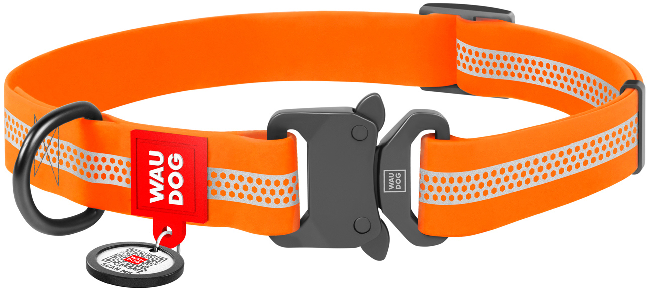 

Ошейник для собак водостойкий Collar WAUDOG Waterproof с QR-паспортом, светоотражающий, металлическая пряжка-фастекс, S, Ш 15 мм, Дл 23-35 см Оранжевый