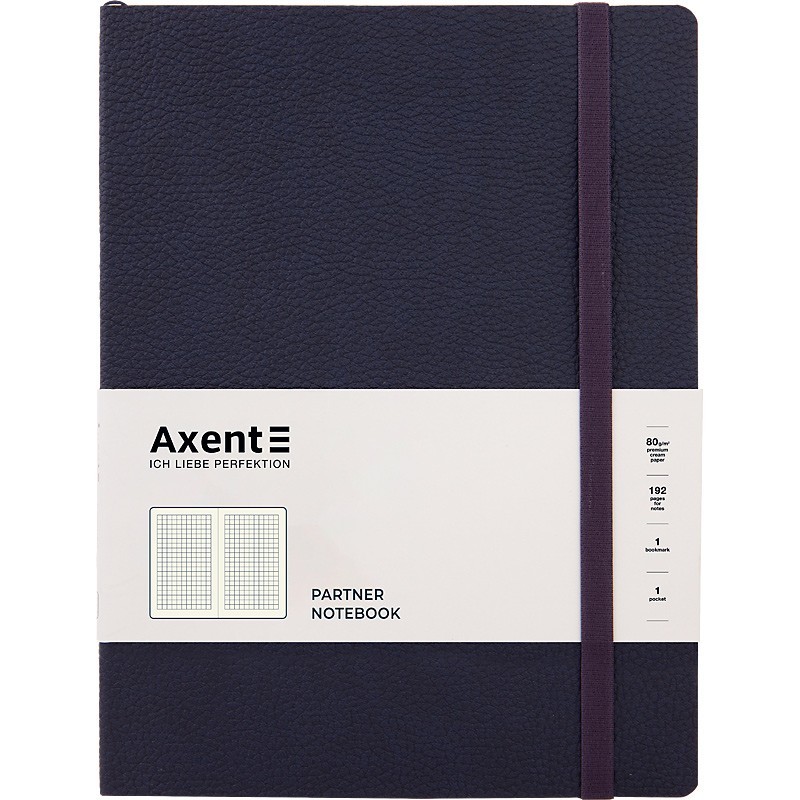 

Книга записная Partner Soft L 19х25см 96л в клетку Синяя Гибкая обложка Axent