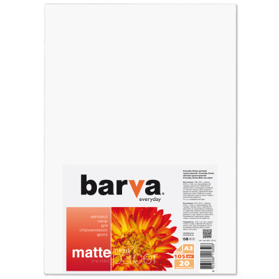 

Бумага Barva A3 Everyday Matte 105г, 20л (IP-AE105-314). 56759
