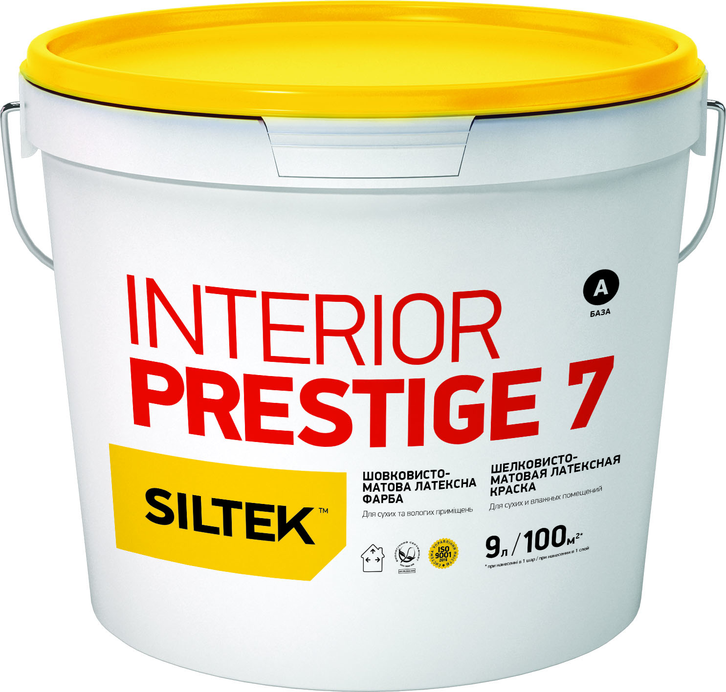 

Строительная краска интерьерная Siltek Prestige 7 шелковисто-матовая 9 л Белая (IG3302)