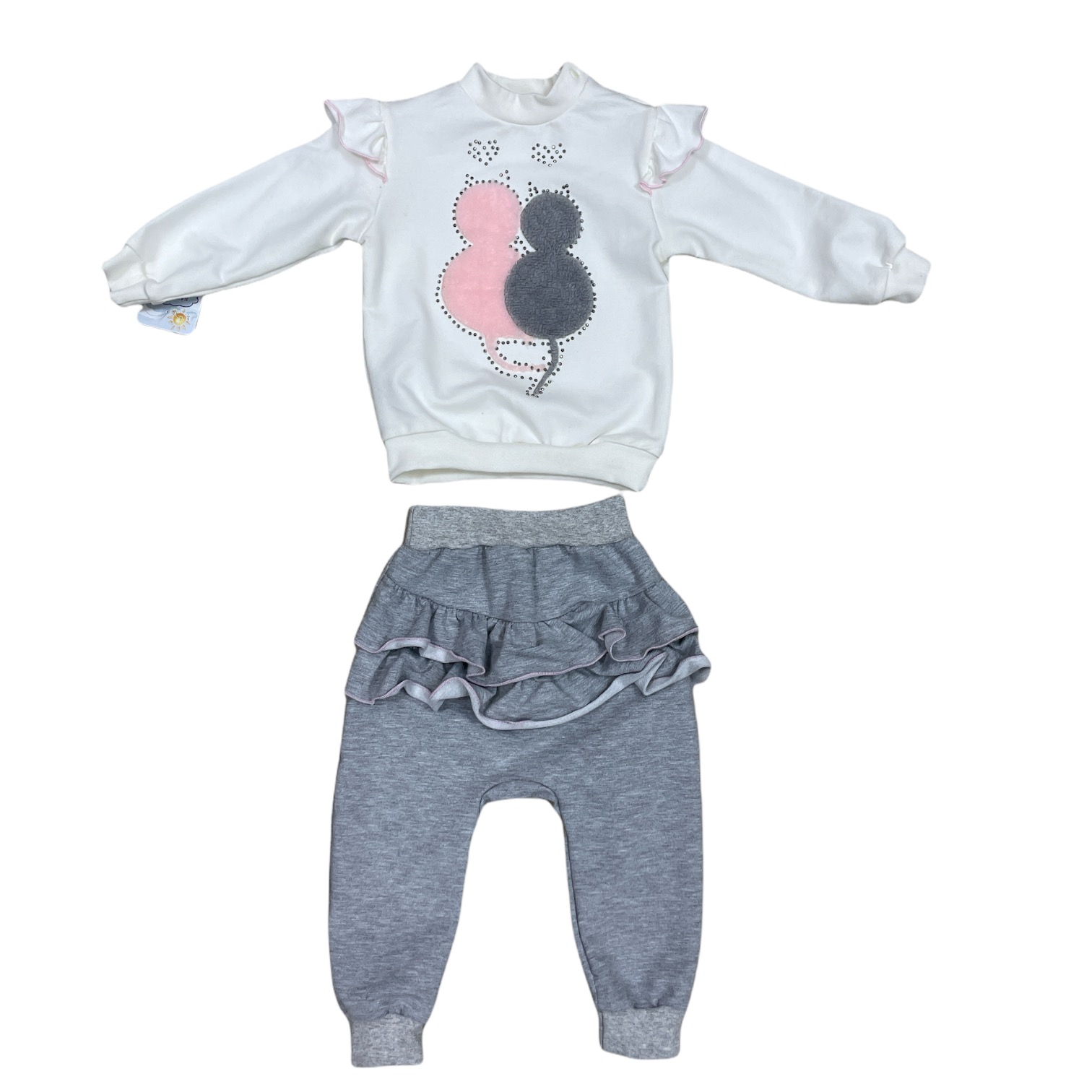 

Костюм для девочки HappyToT 80см серый 847ф