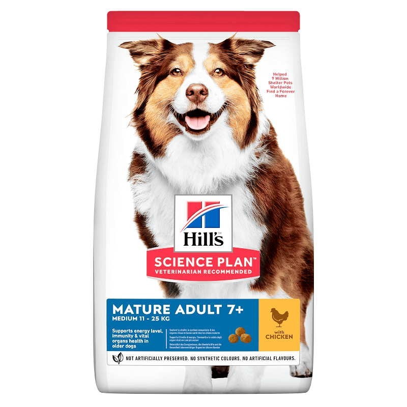 

Hill's (Хиллс) Science Plan Mature Adult 7+ Medium with Chicken - Сухой корм для с курицей для собак средних пород старше 7 лет 14кг