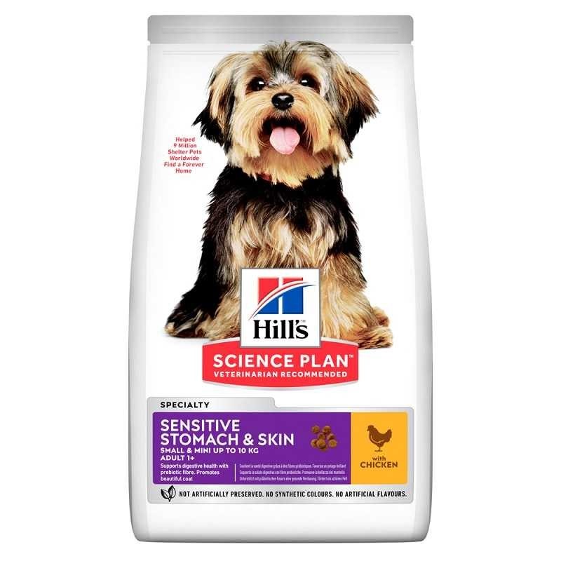 

Hills (Хилс) SP Canine Adult Sensitive Stomach & Skin Small & Mini Сухой Корм для собак малых и миниатюрных пород с чувствительным желудком и кожей (курица) 1.5 кг