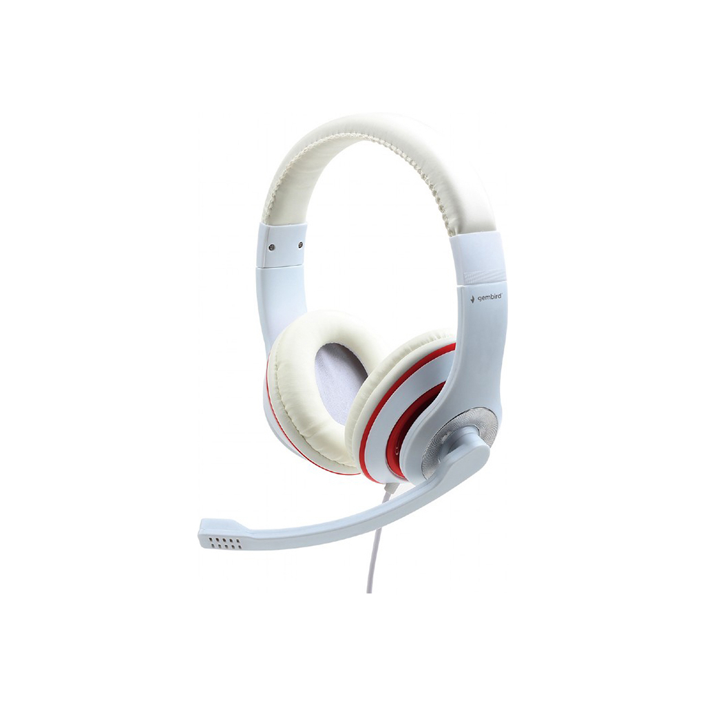 

Наушники Gembird MHS-03 White/Red (MHS-03-WTRD)