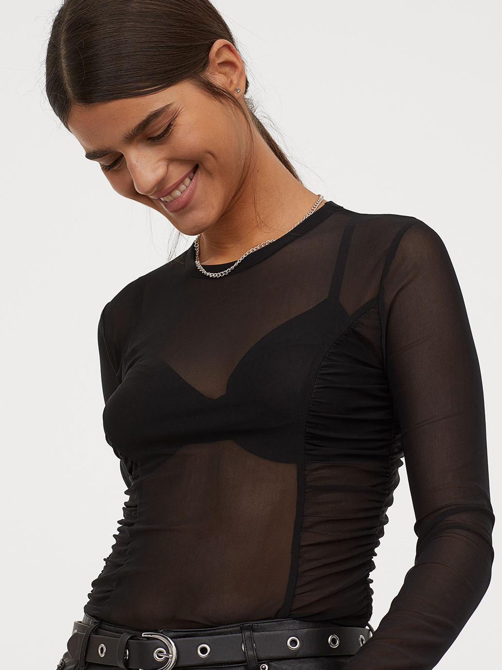 

Блузка H& 0878002_прозрач_01  Черная, Блузка H&M 0878002_прозрач_01 M Черная