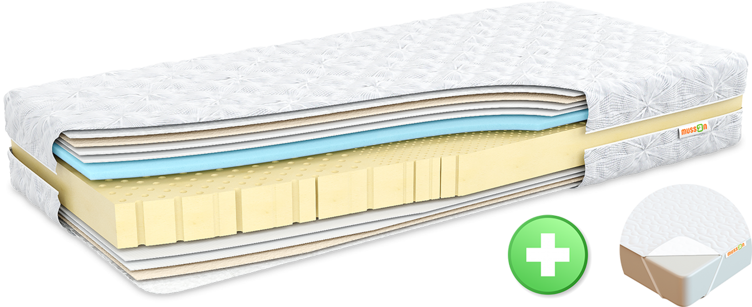 

Ортопедический беспружинный матрас Musson ЭКОЛАТЕКС МЕМОРИ SOFT 80х190