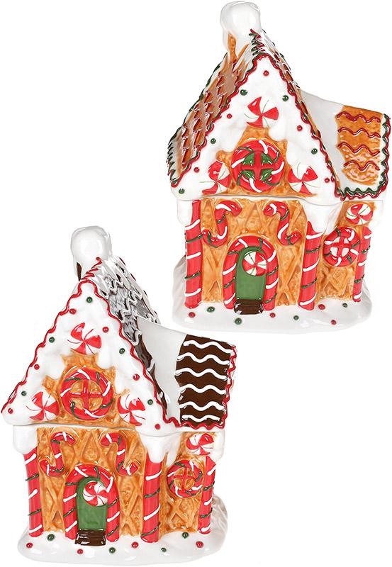 

Банка для сладостей Пряничная Сказка Заснеженный Домик 500мл керамическая (BD-923-250)