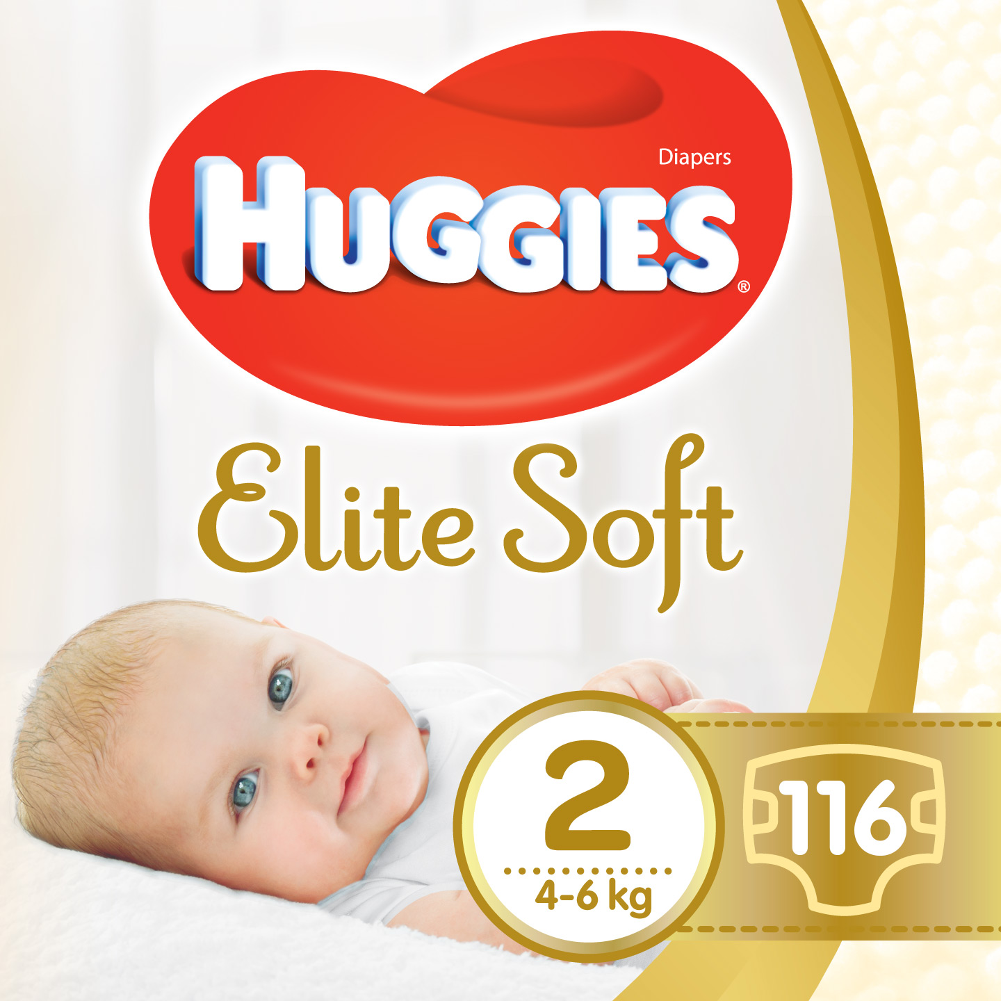

Подгузники Huggies Elite Soft 2 4-6 кг 116 шт (5029054234761)
