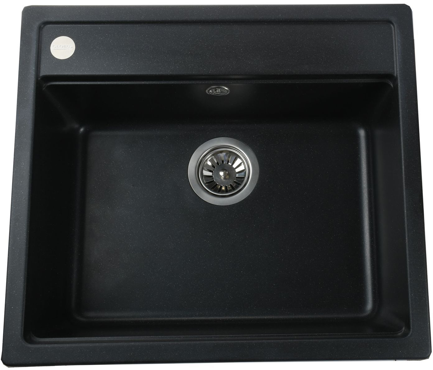 Кухонная мойка гранит GLOBUS LUX Volta 570x510 черный металлик – фото ...
