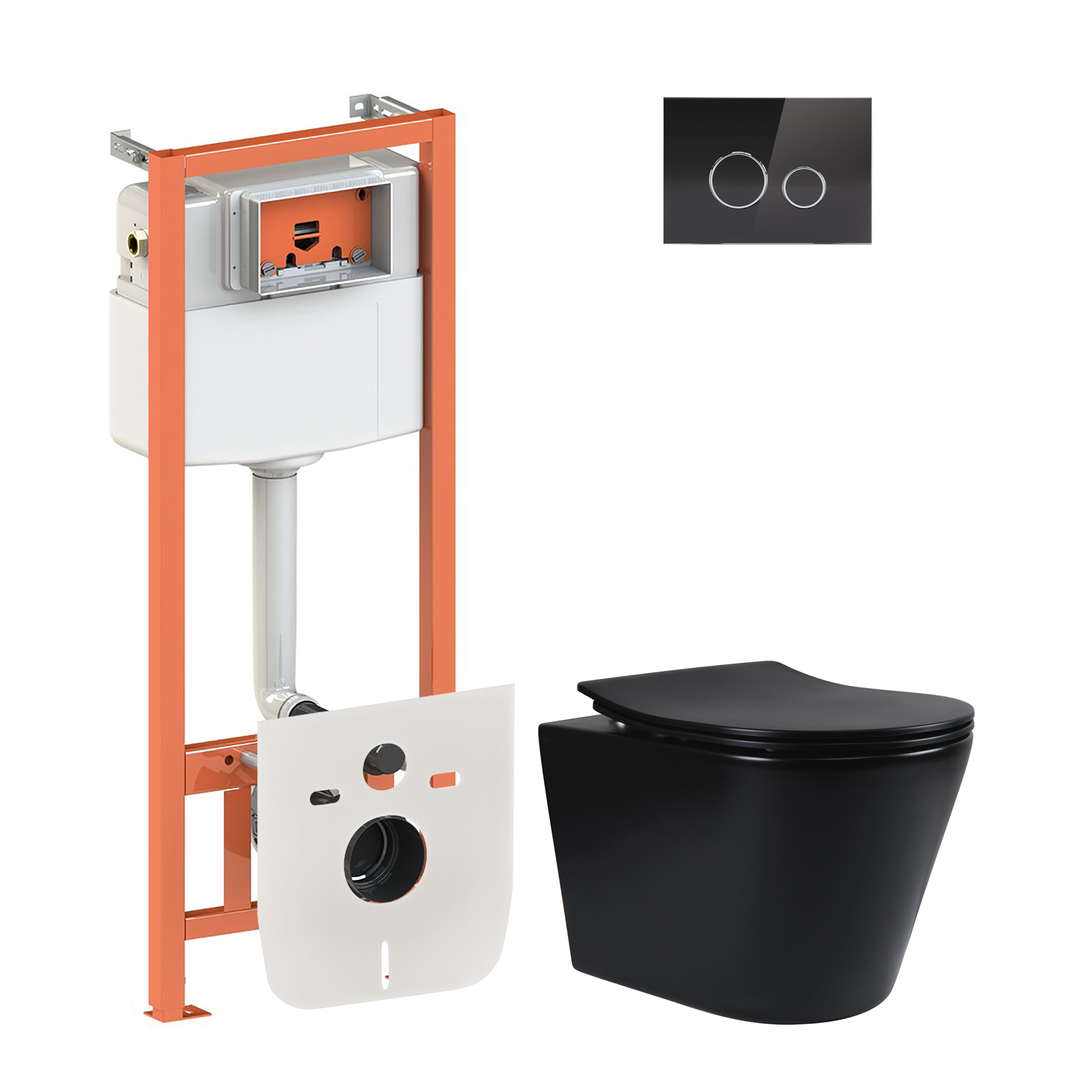 

Набор Qtap инсталляция 4 в 1 с панелью смыва Nest (QT0133M425 и QT0111V1107GB) и унитаз с сиденьем Scorpio QT1433053ERMB