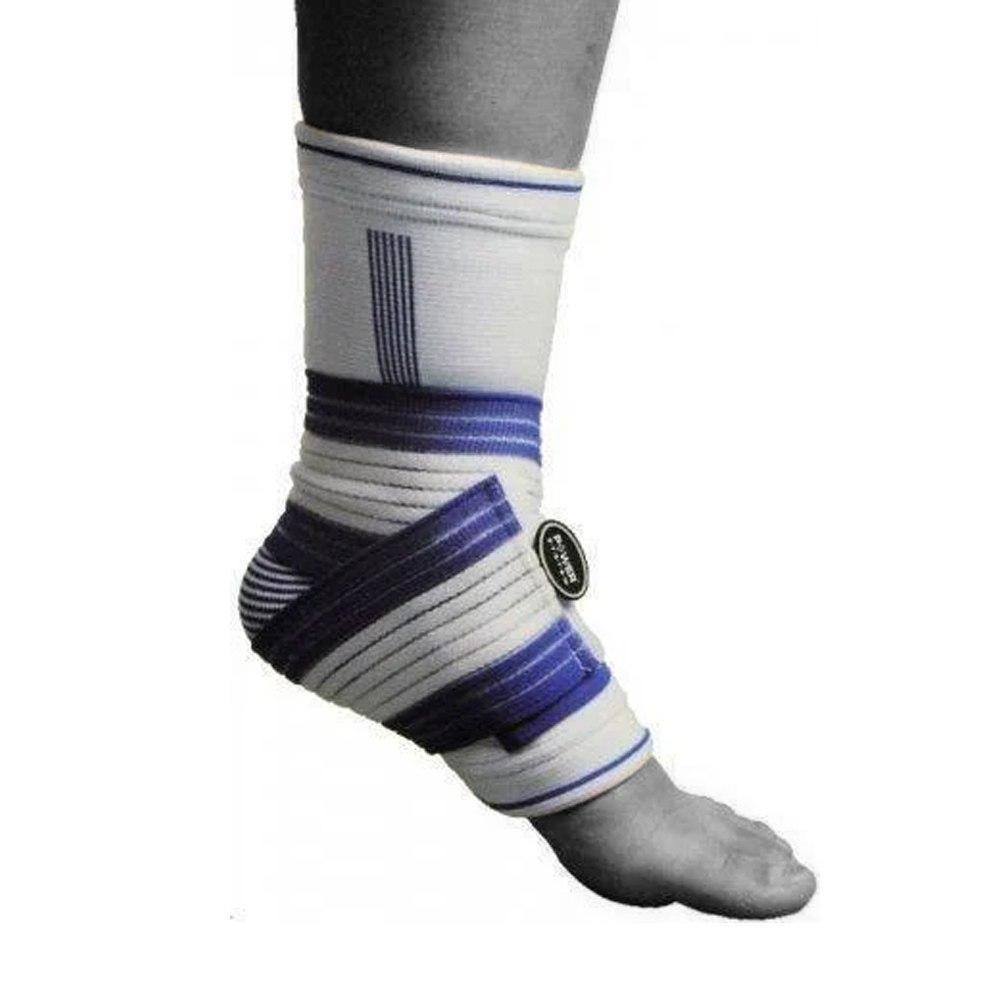 

Спортивный бандаж Power System AnklePro на голеностоп эластичный Бело синий S M