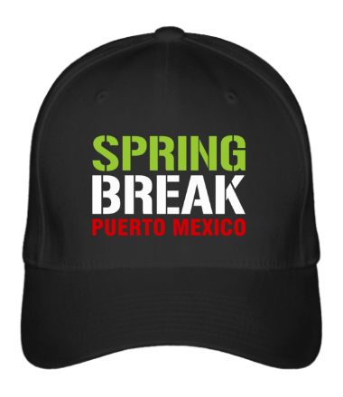 

Бейсболка (кепка) Spring break Puerto Mexico Черный