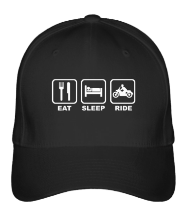 

Бейсболка (кепка) Eat Sleep Ride Черный